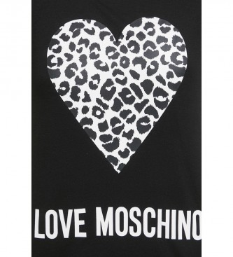 Love Moschino t-shirt com logótipo animalprint preta