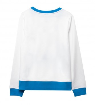Love Moschino Sweat-shirt Stampa Logo Box blanc, bleu