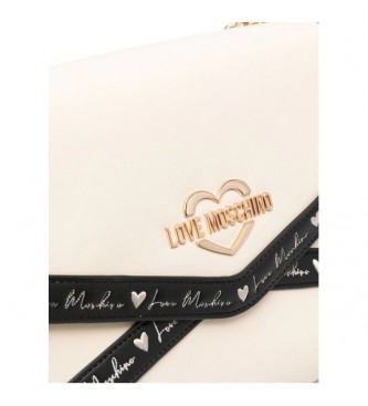 Love Moschino Borsa bianca con lettere d'amore -26x20x7.5cm-