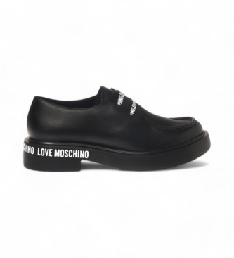 Love Moschino City40 Mokkasiner i lder, sort