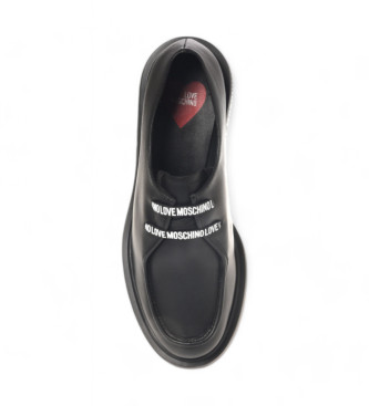 Love Moschino City40 Mocassins en cuir noir