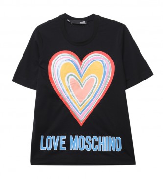 Love Moschino Camiseta Logo Heart negro