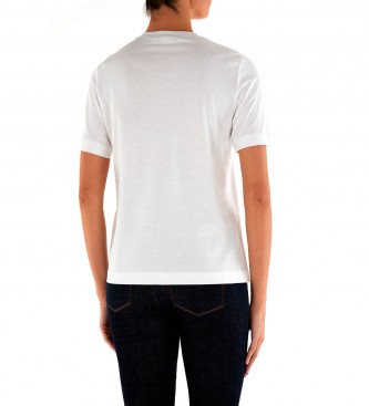 Love Moschino T-shirt bianca con logo skate