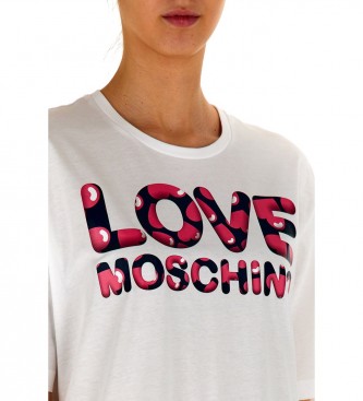 Love Moschino Weies Logo-T-Shirt