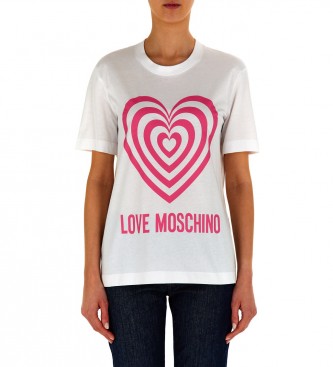 Love Moschino Hvid T-shirt med hjerte-logo
