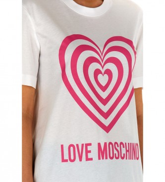 Love Moschino Hvid T-shirt med hjerte-logo