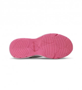 Love Moschino Sneakers bianche rosa -Altezza plateau 5cm-
