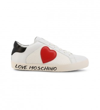 Love Moschino Baskets en cuir Heart white