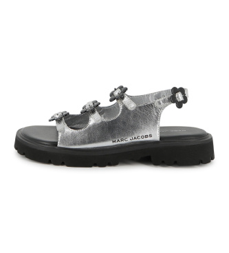 Marc Jacobs Srebrne metaliczne sandały