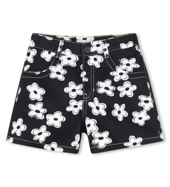 Marc Jacobs Sorte blomstrede shorts