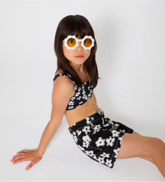 Marc Jacobs Sorte blomstrede shorts