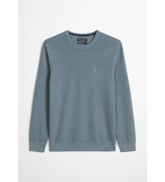 Marc O'Polo Jersey regular de piqué de algodão ecológico azul