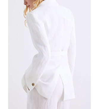 Marella Blazer en lin d�lav� blanc