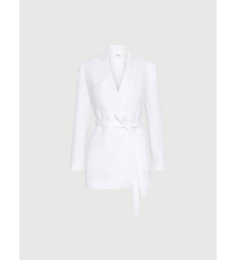 Marella Blazer en lin d�lav� blanc