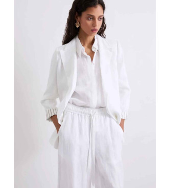 Marella Blazer de lino puro Mlssauna blanco