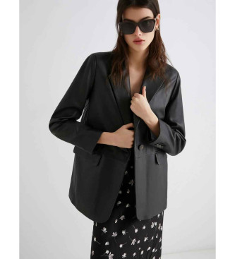 Marella Blazer de couro preto Icone