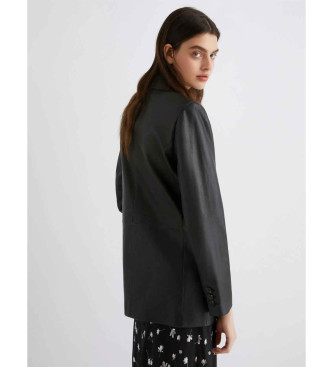 Marella Blazer de couro preto Icone