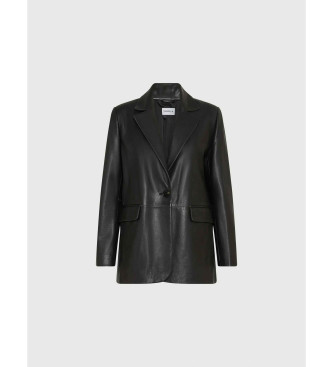 Marella Blazer de couro preto Icone