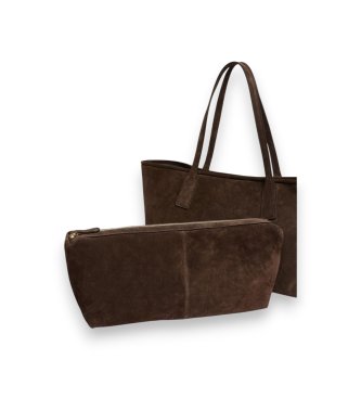 Marella Bolsa de Couro Mlaecru castanho