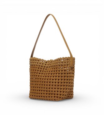 Marella Bolso peque�o de tejido trenzado marr�n