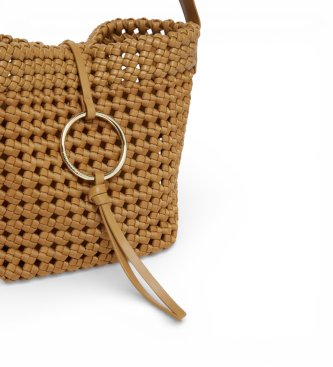 Marella Bolso peque�o de tejido trenzado marr�n