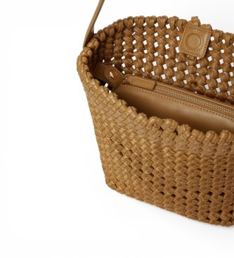 Marella Bolso peque�o de tejido trenzado marr�n