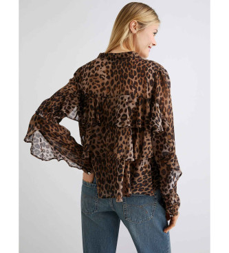 Marella Gala shirt met ruches en dierenprint