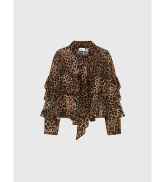 Marella Gala shirt met ruches en dierenprint