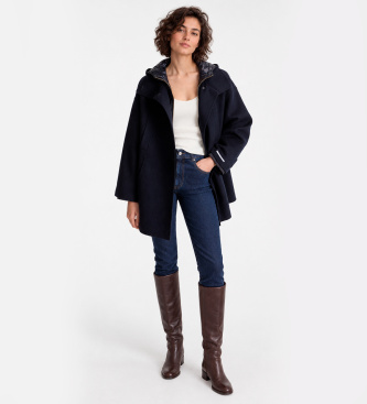 Marella Giacca con mantellina in lana Sancella blu marino