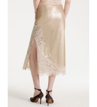 Marella Jupe en tulle avec paillettes Llring doré