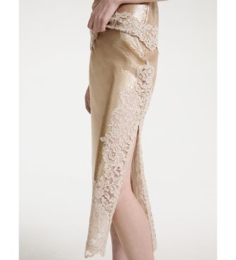 Marella Jupe en tulle avec paillettes Llring doré