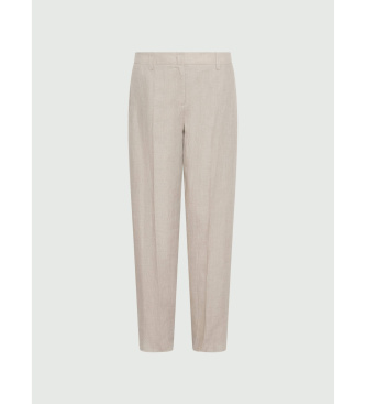 Marella Beige linen chino trousers