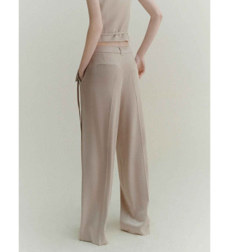 Marella Beigefarbene Satinhose