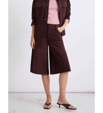 Marella Pantalones en piel Mllscoglio granate