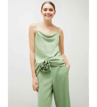 Marella Camisole-topp i satin Fringy green