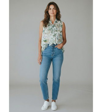 Marella Flared crepe top Mllfatuo white, multicolour