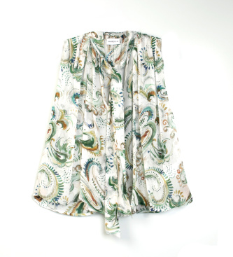 Marella Flared crepe top Mllfatuo white, multicolour