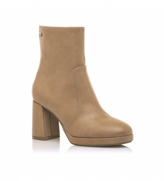 Mariamare Beige casual ankle boots -Heel height 8cm