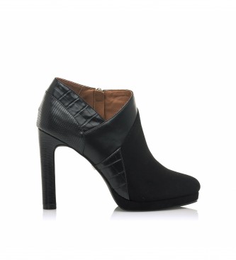 Mariamare Black double textured ankle boots -Heel height 10cm