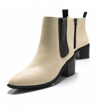 MARIAMARE Beige Molise heeled ankle boots