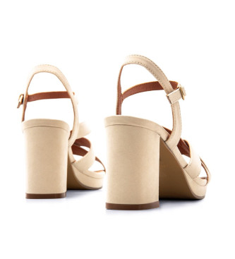Mariamare Bež grški sandali - Višina pete 8,5 cm