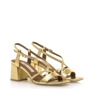 Mariamare Sandals Woodit gold -Heel height 8.5cm