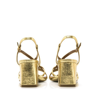 Mariamare Sandals Woodit gold -Heel height 8.5cm