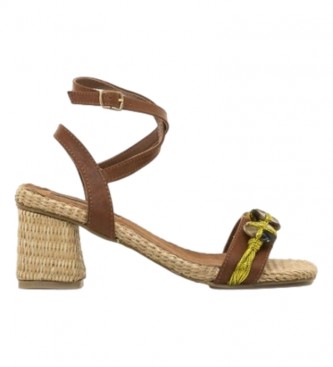 Mariamare Brown Woodit sandals -height heel: 8.5cm