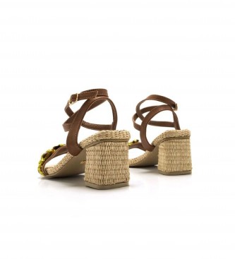 Mariamare Bruine Woodit sandalen -Hoogte hak: 8.5cm