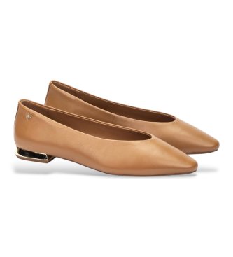 Martinelli Rjave usnjene balerinke Vescia