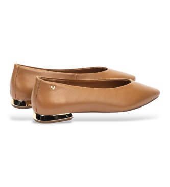 Martinelli Rjave usnjene balerinke Vescia