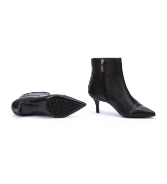 Martinelli Czarne skórzane buty za kostkę Fontaine - wysokość 6,5 cm