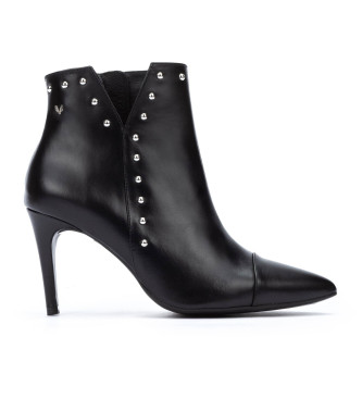 Martinelli Thelma black studded leather ankle boots -Height 8,5cm