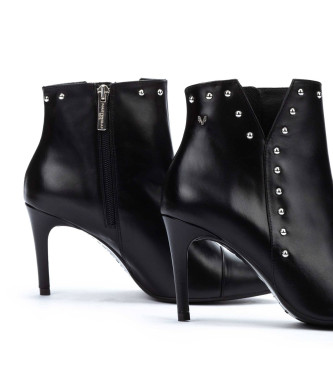 Martinelli Thelma black studded leather ankle boots -Height 8,5cm